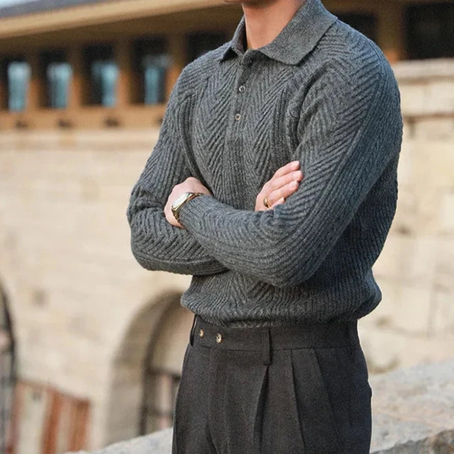 Image of Bobby | Heren Lange Mouw Polo Shirt met Rits