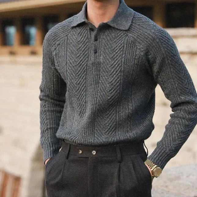 Image of Bobby | Heren Lange Mouw Polo Shirt met Rits