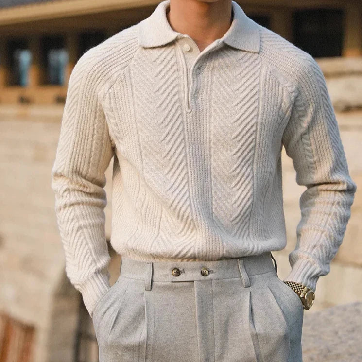 Image of Bobby | Heren Lange Mouw Polo Shirt met Rits
