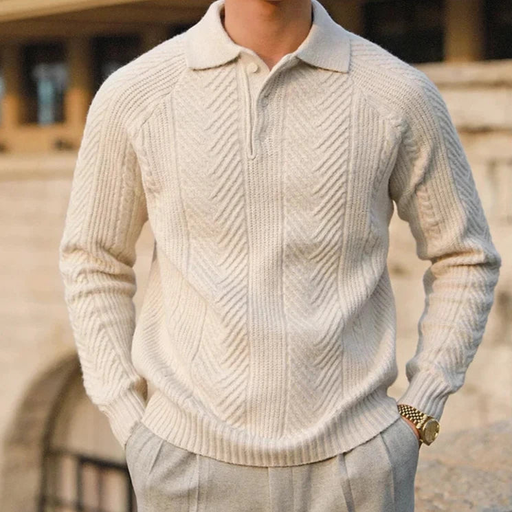 Image of Bobby | Heren Lange Mouw Polo Shirt met Rits