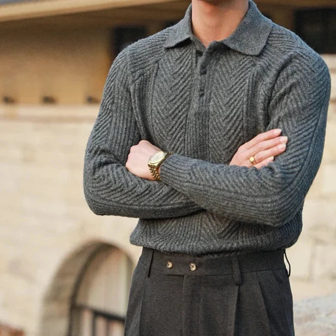 Image of Bobby | Heren Lange Mouw Polo Shirt met Rits