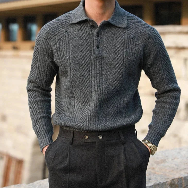 Image of Bobby | Heren Lange Mouw Polo Shirt met Rits