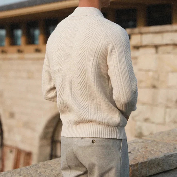 Image of Bobby | Heren Lange Mouw Polo Shirt met Rits