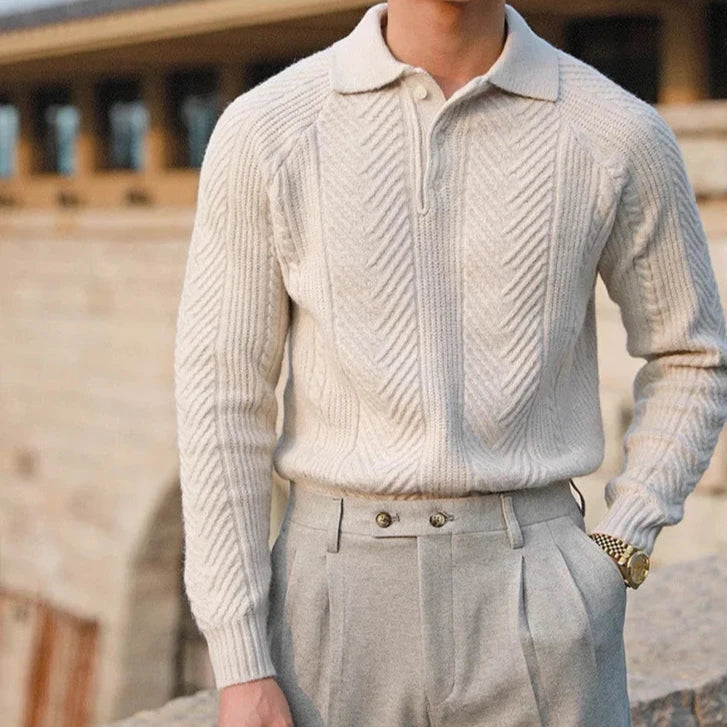Image of Bobby | Heren Lange Mouw Polo Shirt met Rits