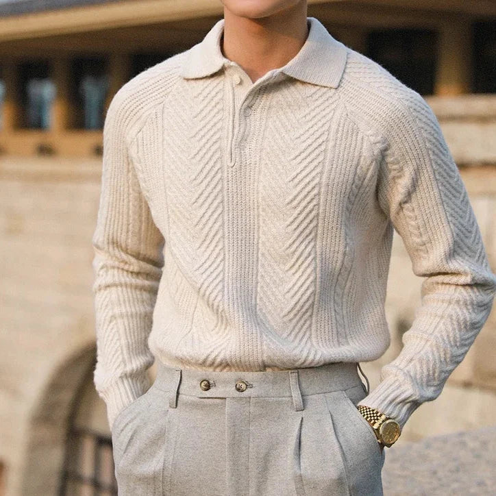 Image of Bobby | Heren Lange Mouw Polo Shirt met Rits