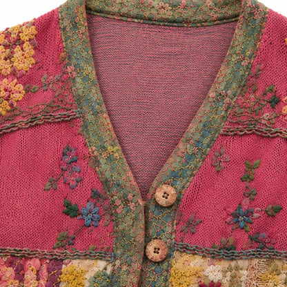 Boho vest met bloemen-patchwork