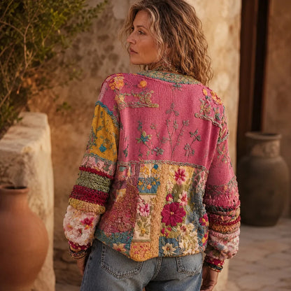 Boho vest met bloemen-patchwork