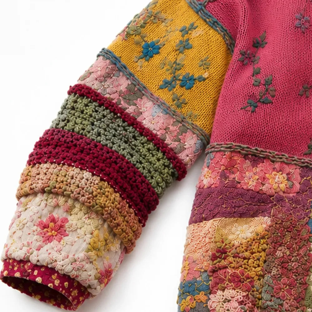 Boho vest met bloemen-patchwork