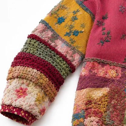 Boho vest met bloemen-patchwork