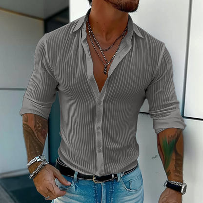 Image of Bruce | Heren Slim Fit Overhemd met Knoopsluiting