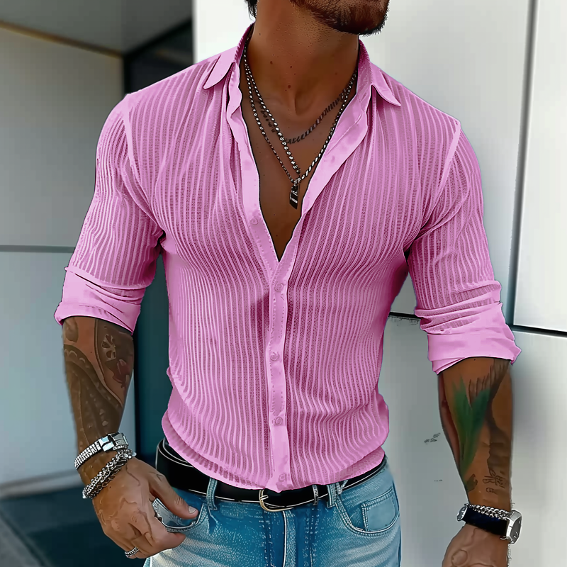 Image of Bruce | Heren Slim Fit Overhemd met Knoopsluiting