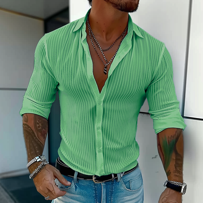 Image of Bruce | Heren Slim Fit Overhemd met Knoopsluiting