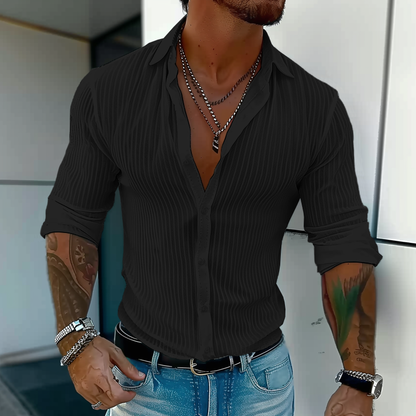 Image of Bruce | Heren Slim Fit Overhemd met Knoopsluiting