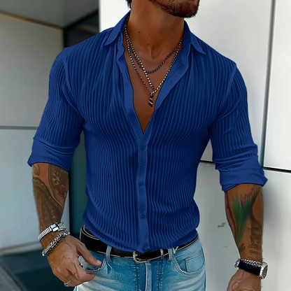 Image of Bruce | Heren Slim Fit Overhemd met Knoopsluiting