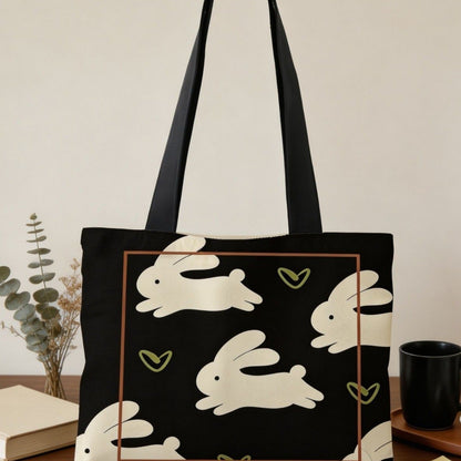 Canvas tote bag met bloemenpatroon