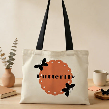Canvas tote bag met bloemenpatroon