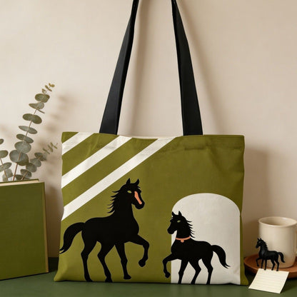Canvas tote bag met bloemenpatroon