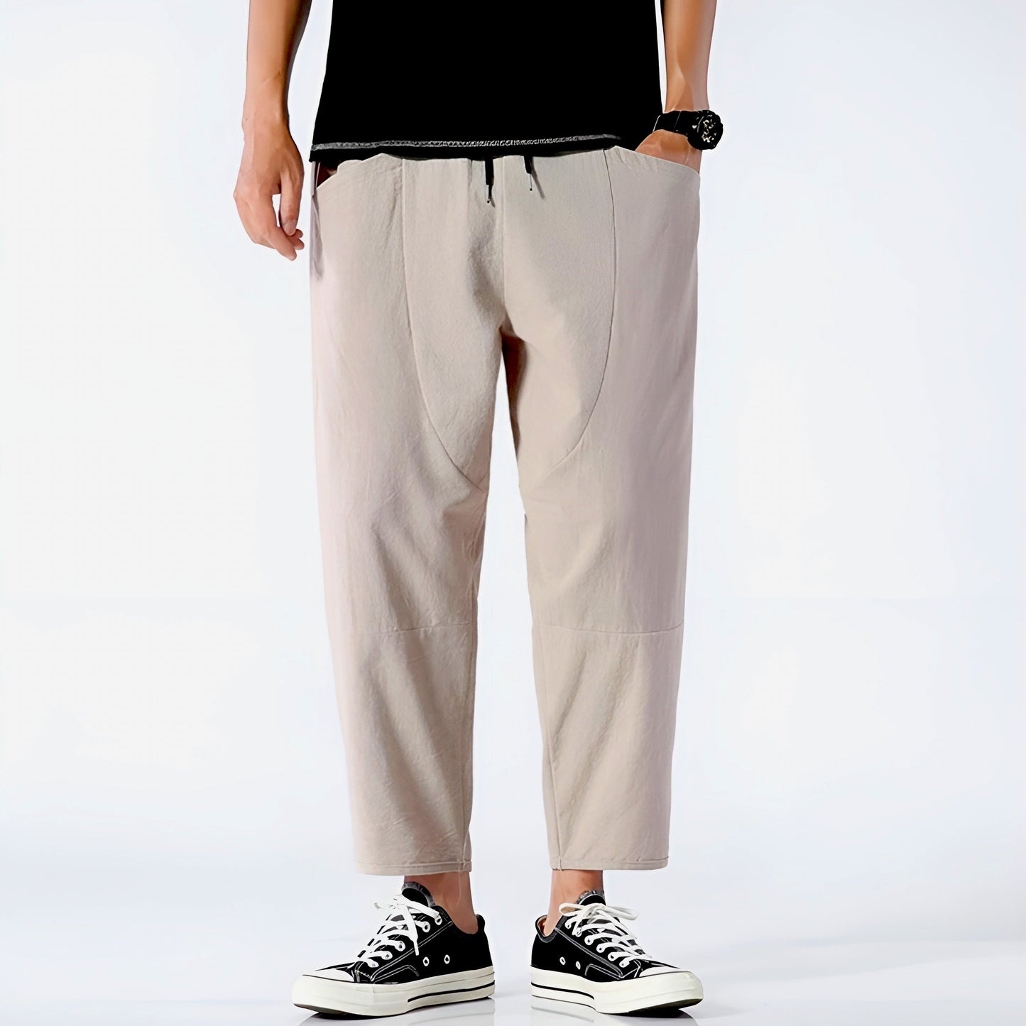 Image of Cas | Heren Cropped Broek met Trekkoord
