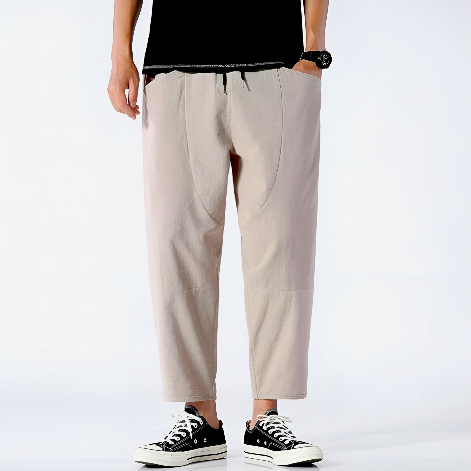 Image of Cas | Heren Cropped Broek met Trekkoord