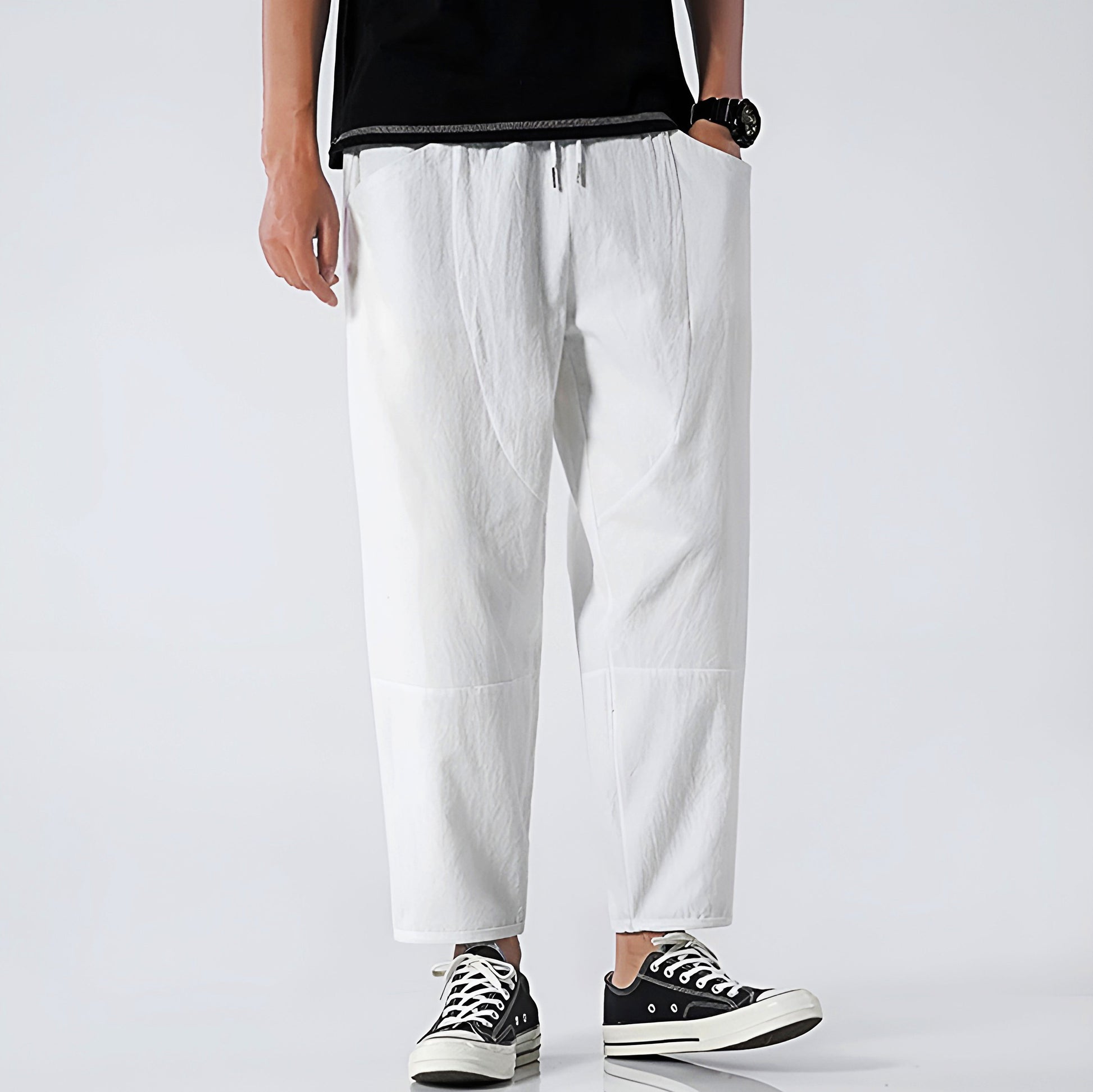 Image of Cas | Heren Cropped Broek met Trekkoord