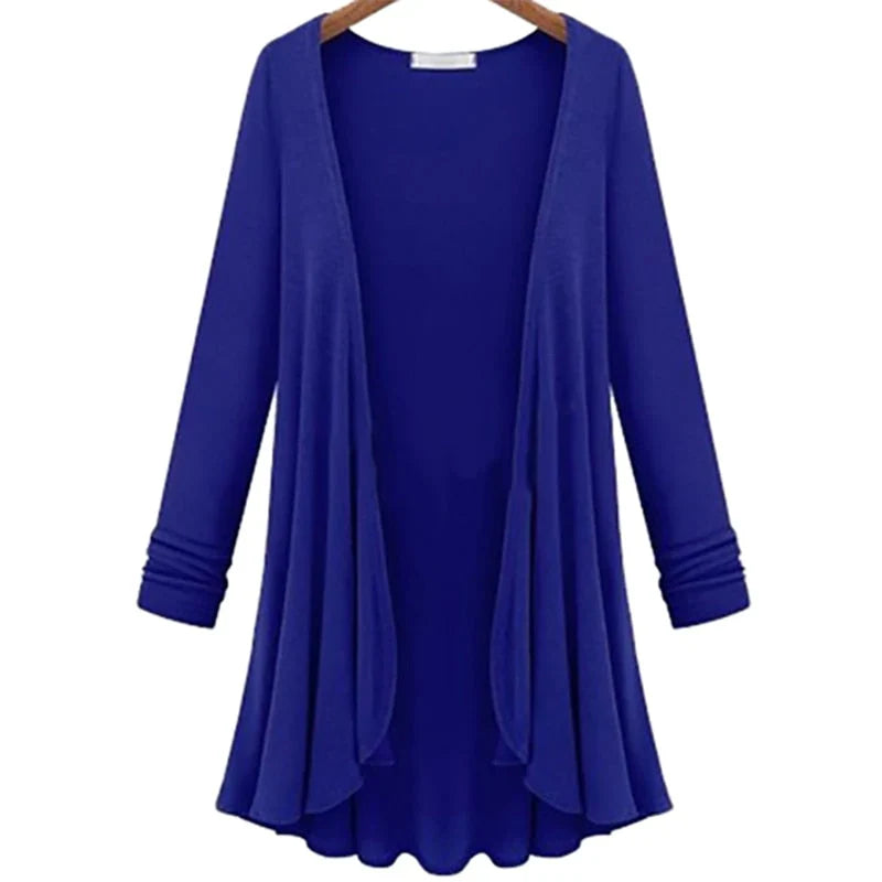 Casual cardigan met lange mouwen en ruches