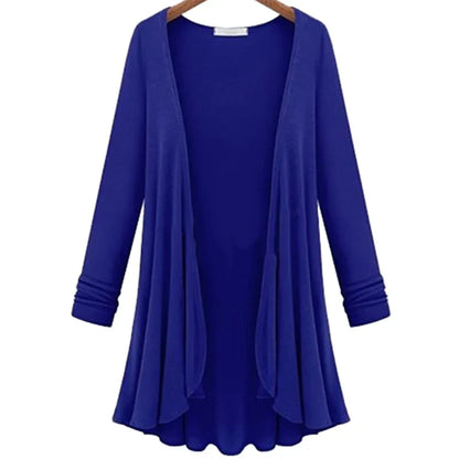 Casual cardigan met lange mouwen en ruches