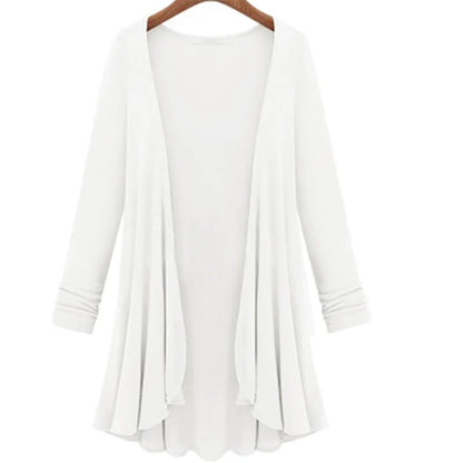 Casual cardigan met lange mouwen en ruches