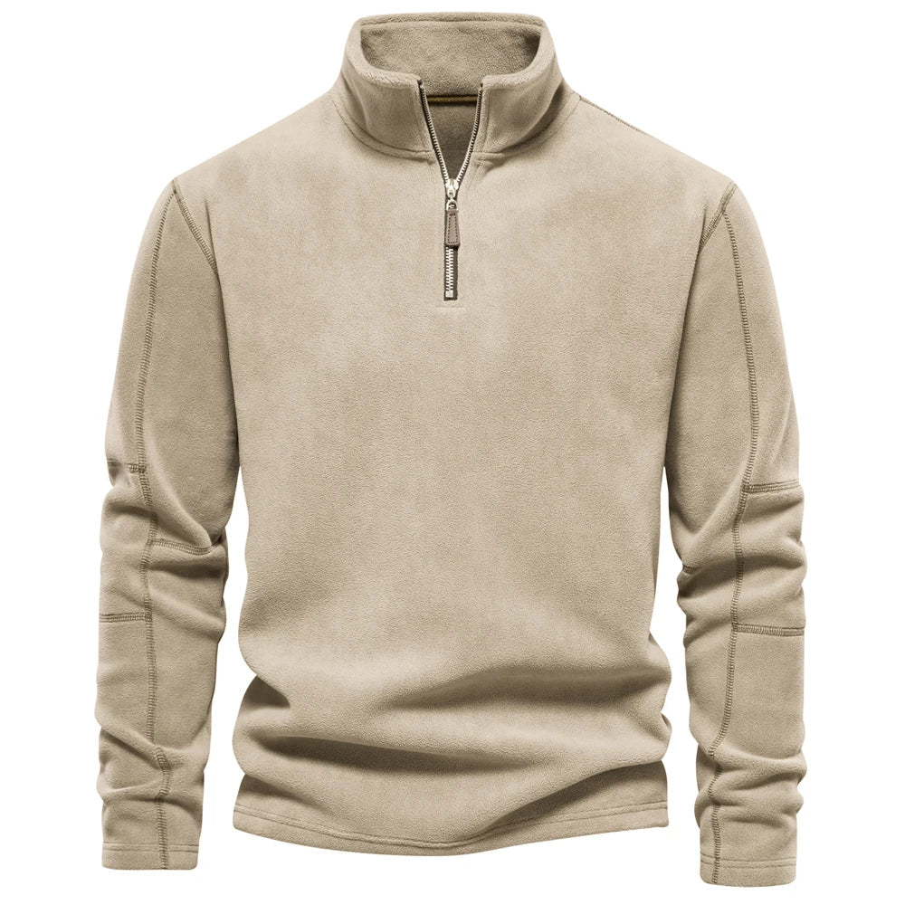 Casual Fleece Jack voor Heren met Ritssluiting op de Kraag