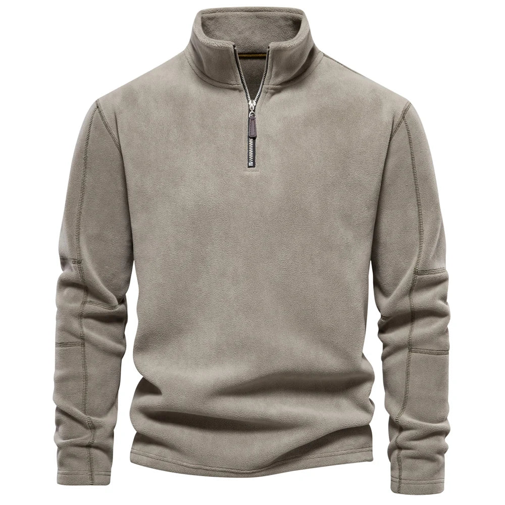 Casual Fleece Jack voor Heren met Ritssluiting op de Kraag