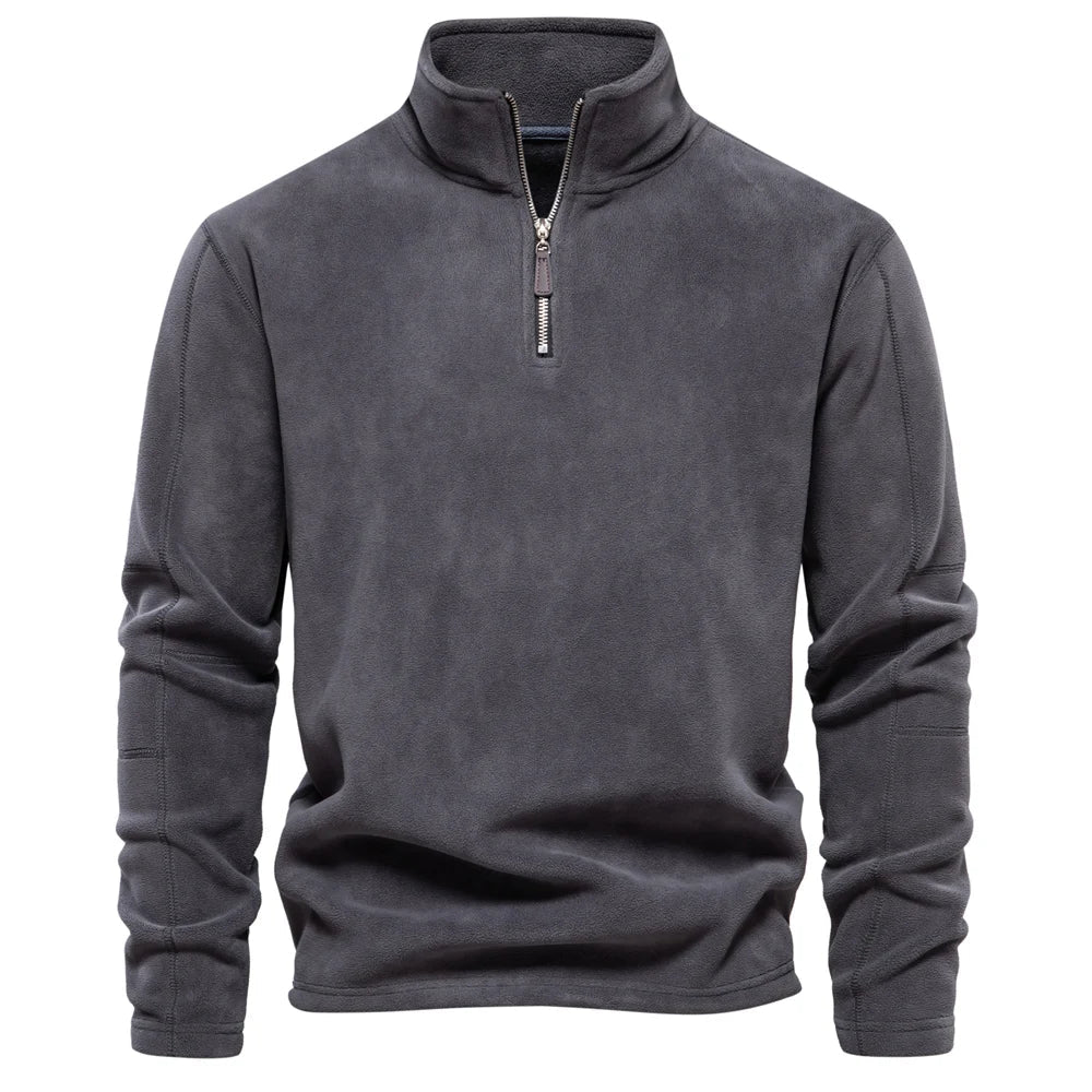 Casual Fleece Jack voor Heren met Ritssluiting op de Kraag