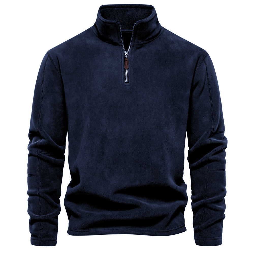 Casual Fleece Jack voor Heren met Ritssluiting op de Kraag