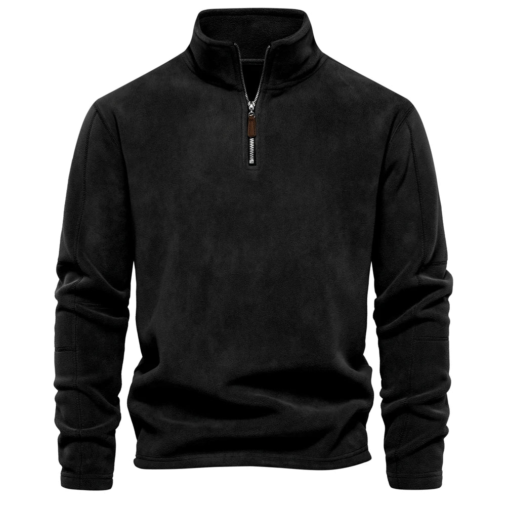 Casual Fleece Jack voor Heren met Ritssluiting op de Kraag