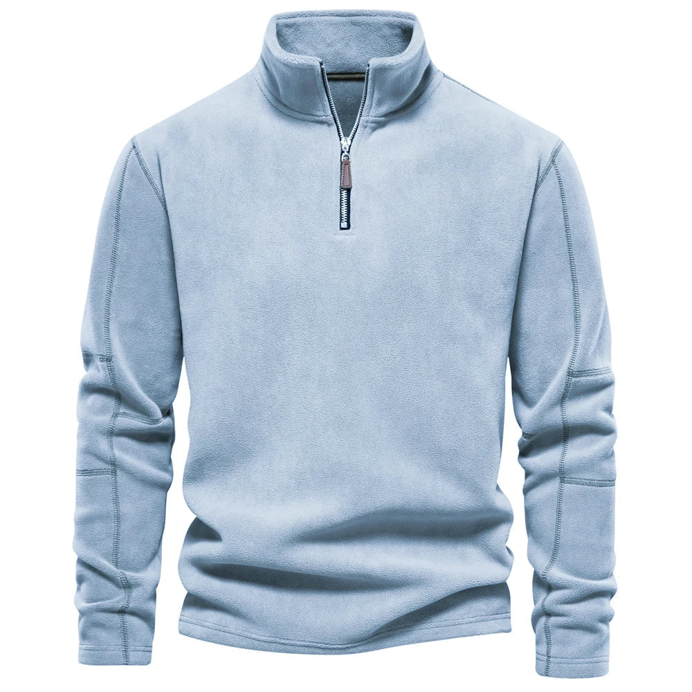 Casual Fleece Jack voor Heren met Ritssluiting op de Kraag