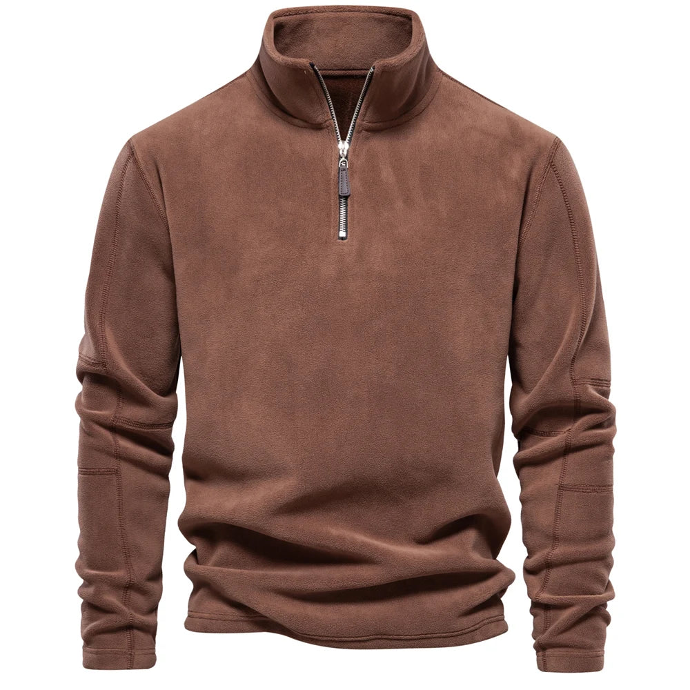Casual Fleece Jack voor Heren met Ritssluiting op de Kraag