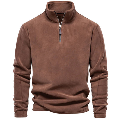 Casual Fleece Jack voor Heren met Ritssluiting op de Kraag