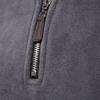 Casual Fleece Jack voor Heren met Ritssluiting op de Kraag