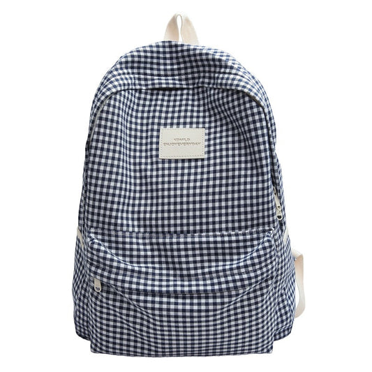 Casual rugzak met ruitdesign voor school
