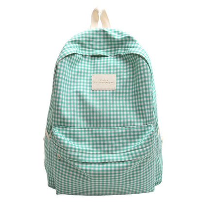 Casual rugzak met ruitdesign voor school