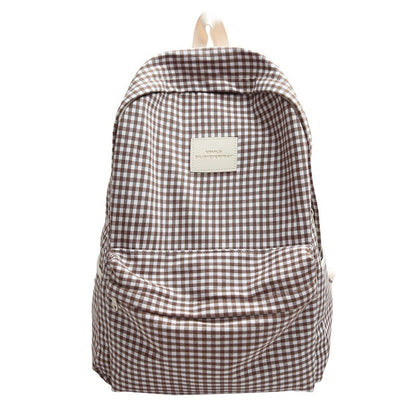 Casual rugzak met ruitdesign voor school