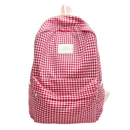 Casual rugzak met ruitdesign voor school