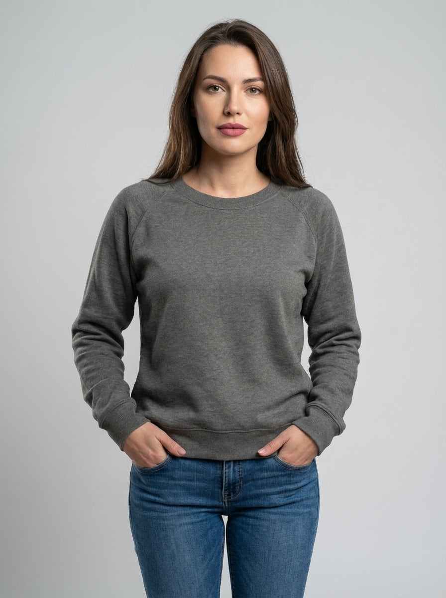 Casual sweatshirt met ronde hals