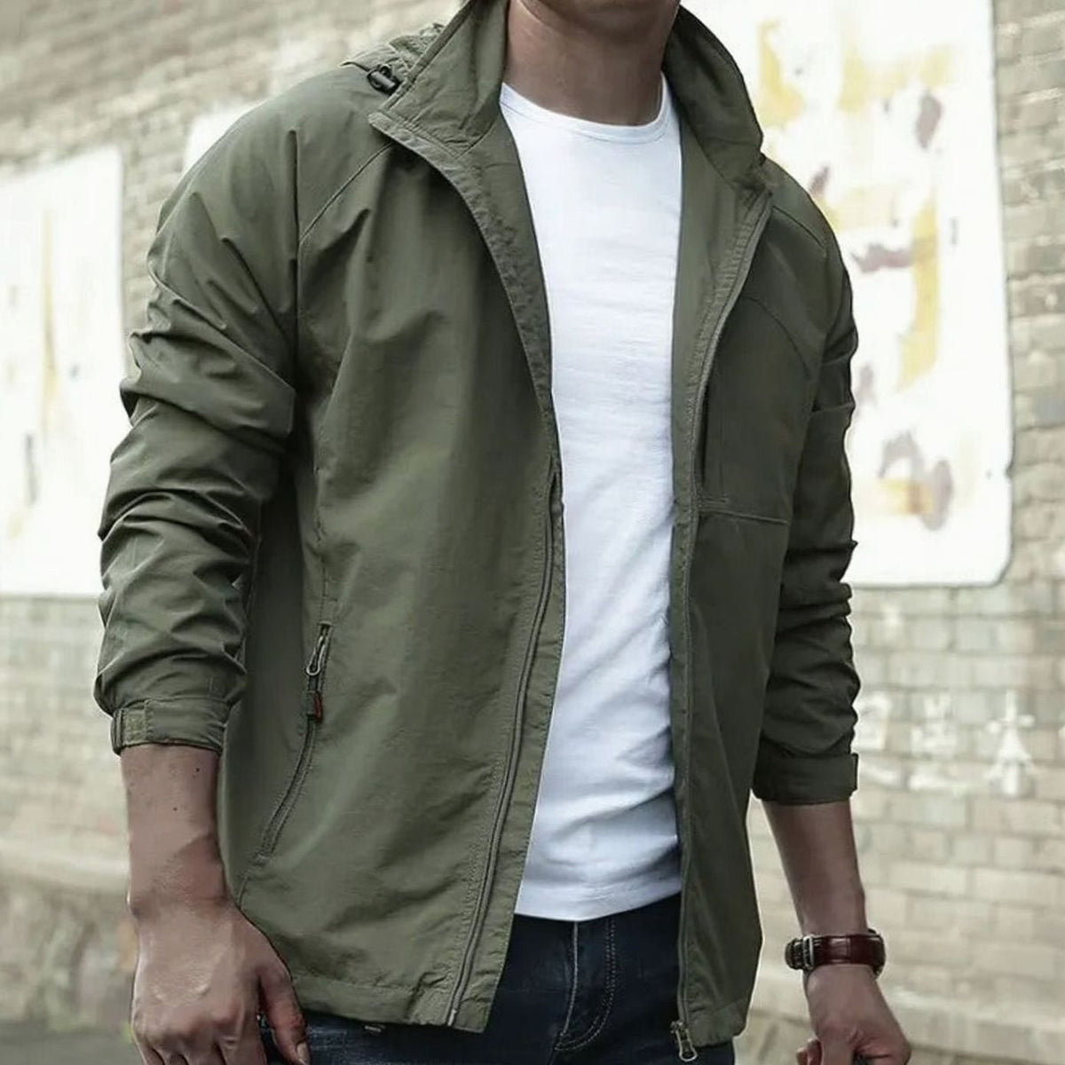 Casual urban streetjack voor heren met ritssluiting