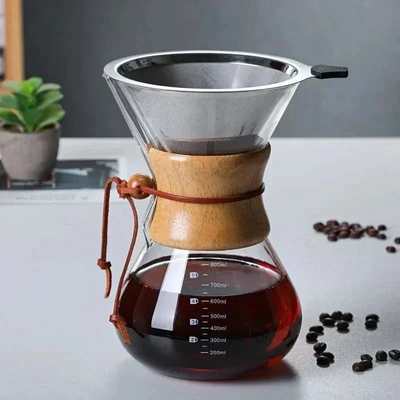 Chemex Koffiekan met Hario V60 Dripperset – Precies Zetten met Stijl
