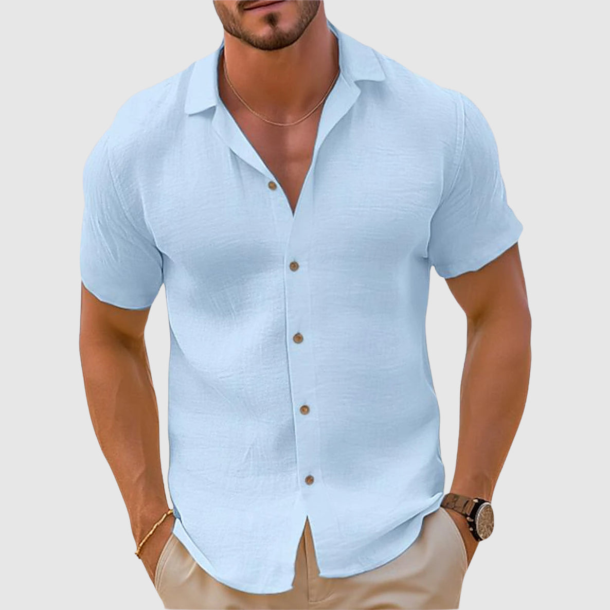 Image of Christopher | Heren Camp Collar Button-Down Overhemd