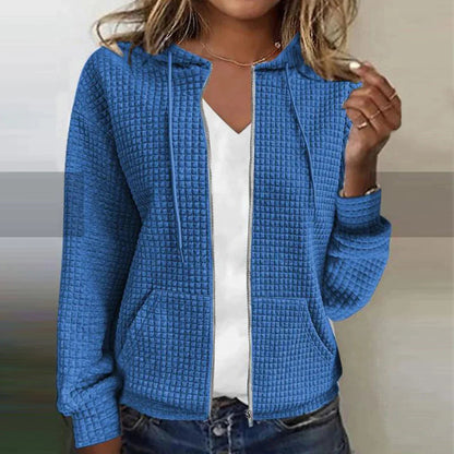 Comfortabel damesjack met ruitpatroon