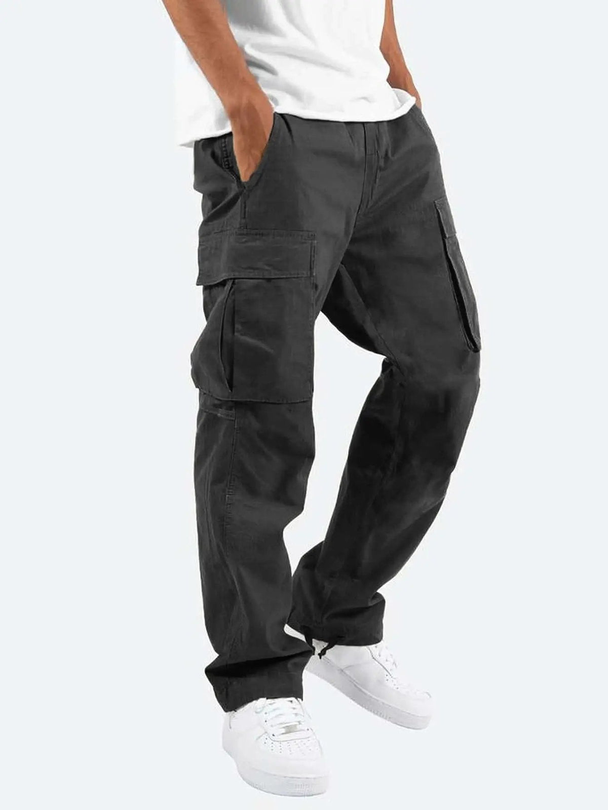 Comfortabele casual cargobroek met trekkoord voor heren