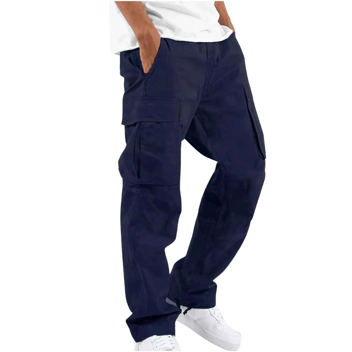Comfortabele casual cargobroek met trekkoord voor heren