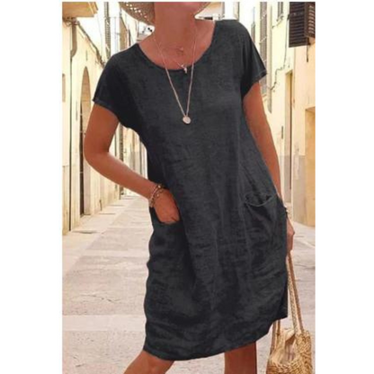 Image of Corrie | Dames Casual Midi Jurk met Korte Mouwen