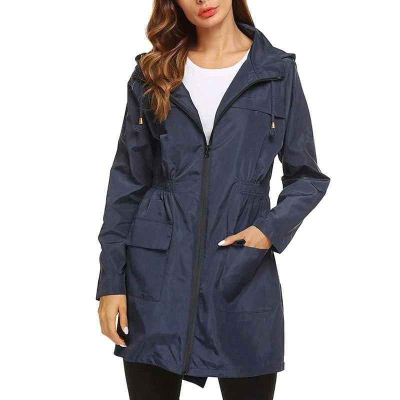 Image of Dames Anorak Jas met Capuchon - Halflange Mantel