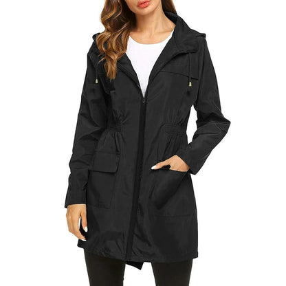 Image of Dames Anorak Jas met Capuchon - Halflange Mantel